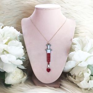Hello Drama Silver and Red Love Potion Necklace